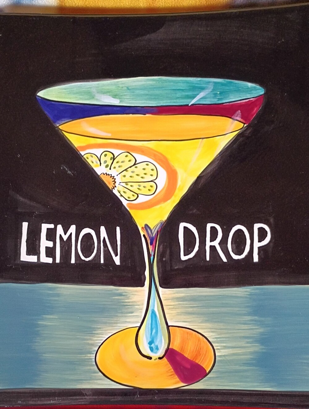 Lemon Drop Glass Wall Art Plate – Multicolor